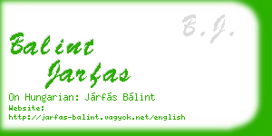 balint jarfas business card